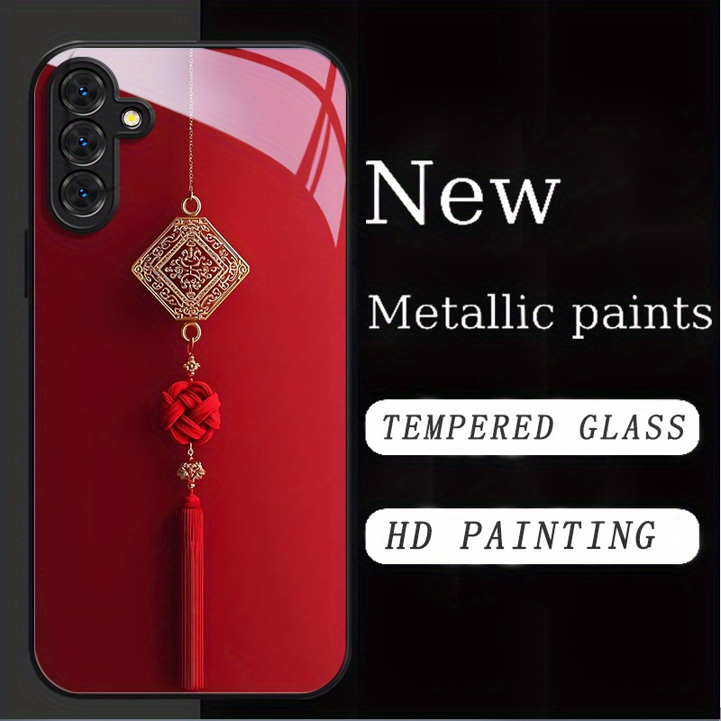 Pc Case Tempered Glass - Metallic paint tempered glass phone case