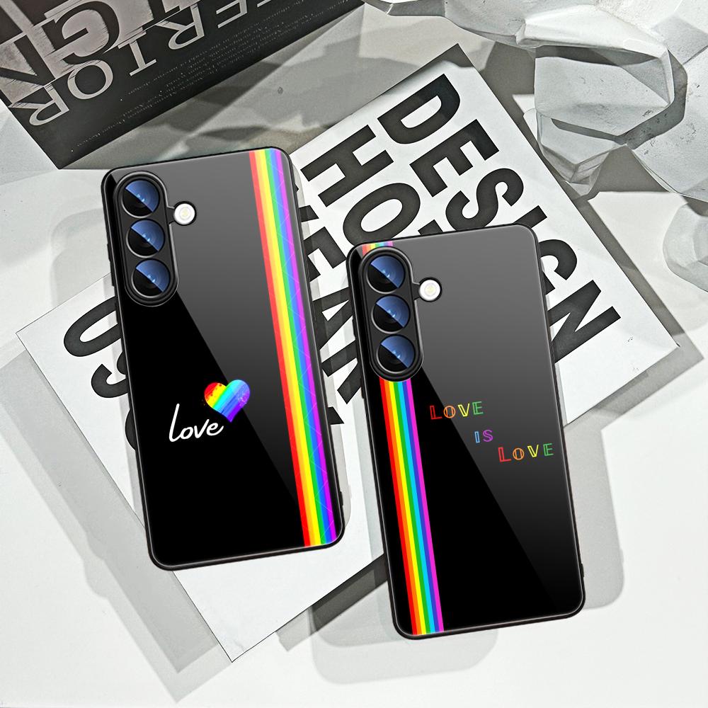 Pc Case Tempered Glass - Love Is Love LGBT Rainbow Phone
