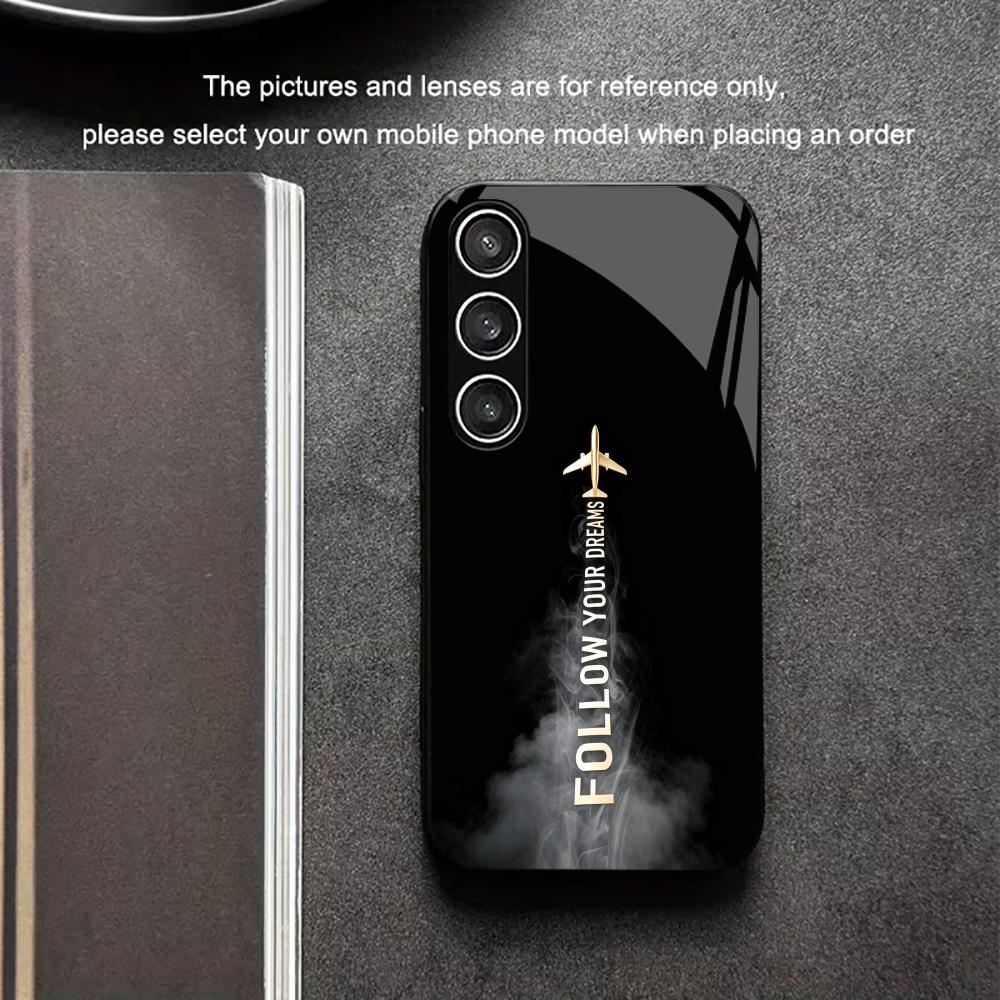 Pc Case Tempered Glass - Simplified airplane tempered glass phone case