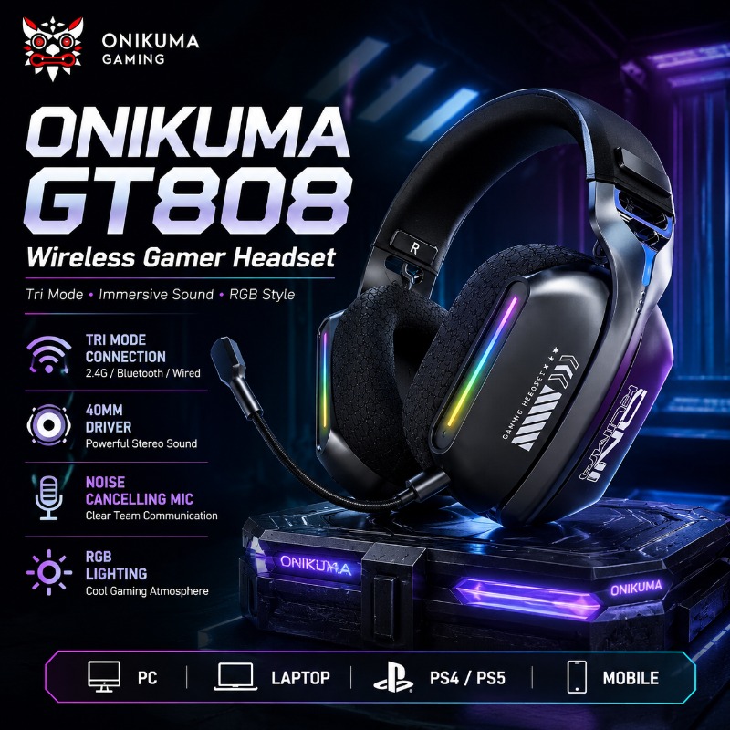 ONIKUMA GT808 Wireless Gaming  - огляд і ціна Pc Gaming Earphones