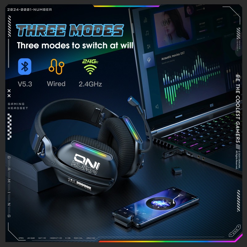 ONIKUMA GT808 Wireless Gaming  - огляд і ціна Pc Gaming Earphones