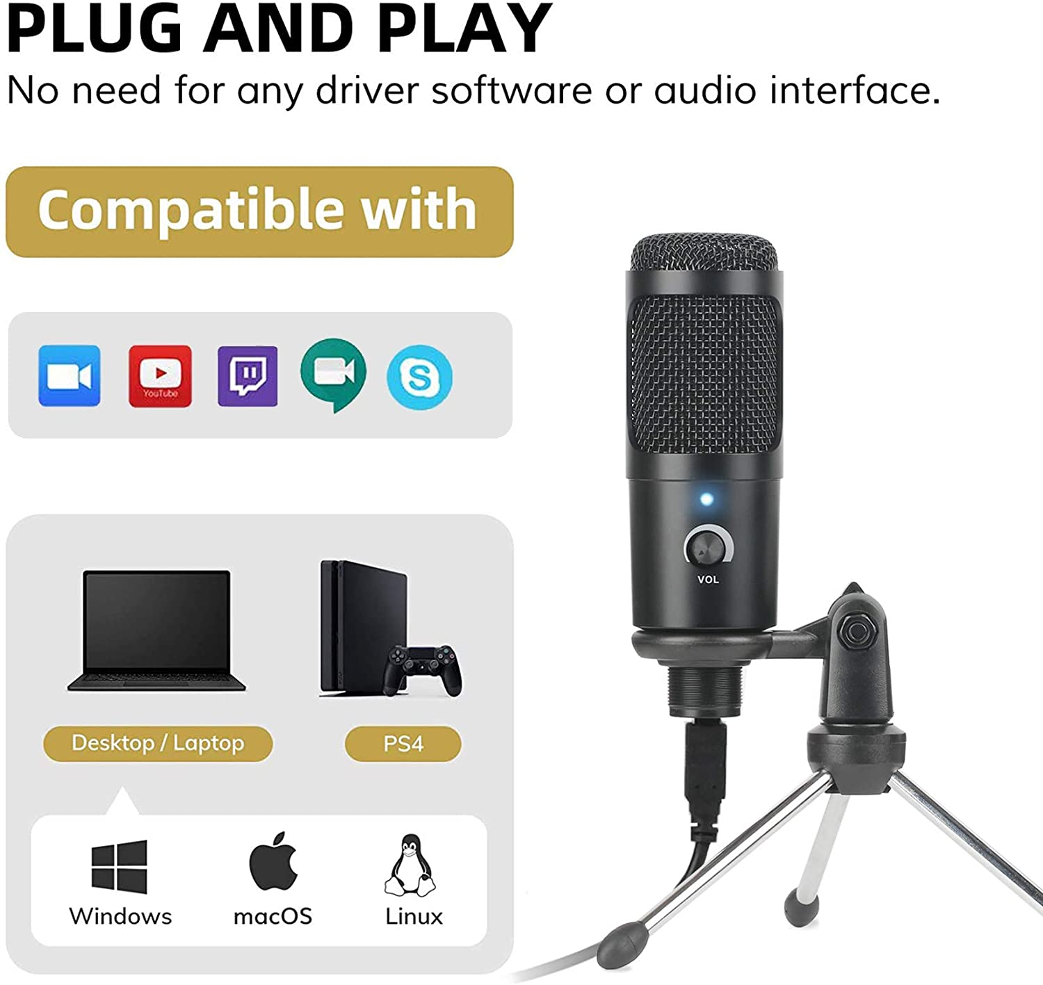 USB Condenser Microphone Recor - огляд і ціна Pc Gaming Youtube