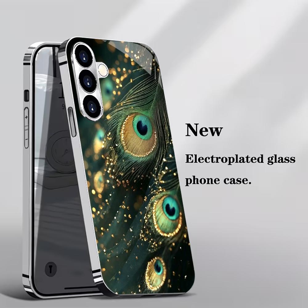 Green peacock feathers Tempere - огляд і ціна Pc Case Tempered Glass