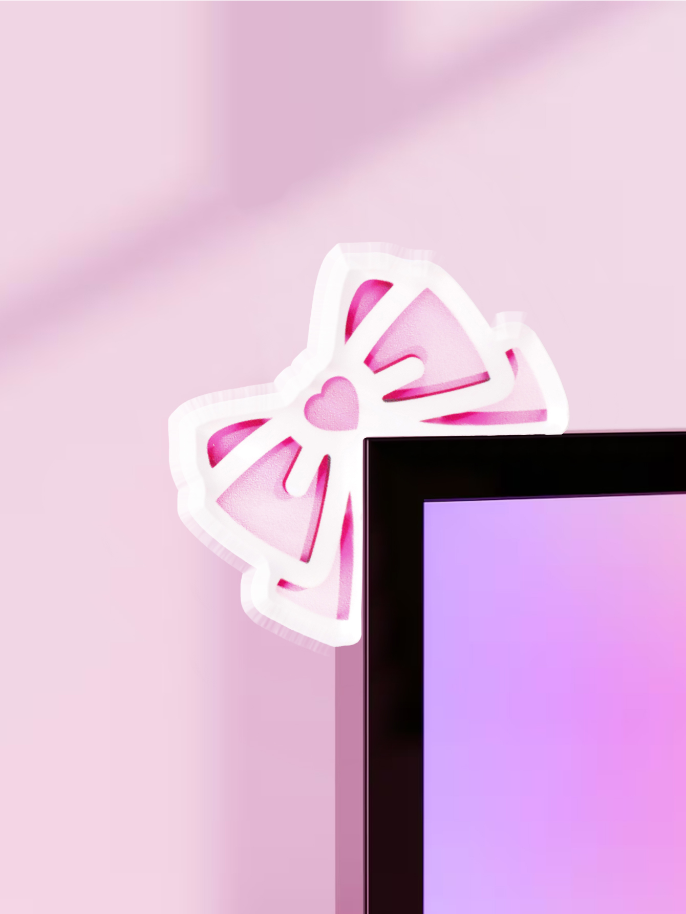 Kawaii Bow Monitor Decor Pink  - огляд і ціна Pc Gaming Kawaii